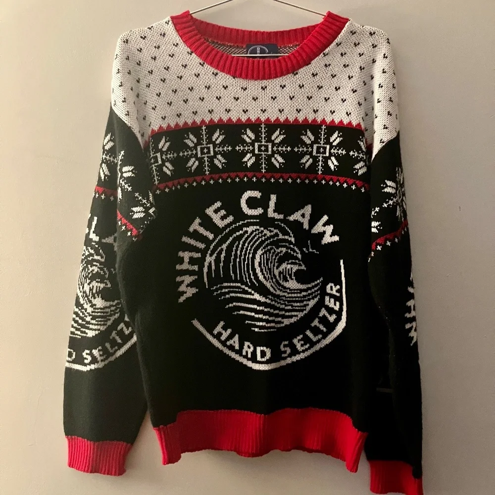 White Claw Ugly Christmas Sweater Unisex One size large - Picture 1 of 6